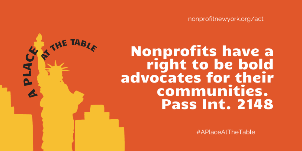 Take action to support nonprofit advocacy! Sign on to endorse Int. 2148-2020